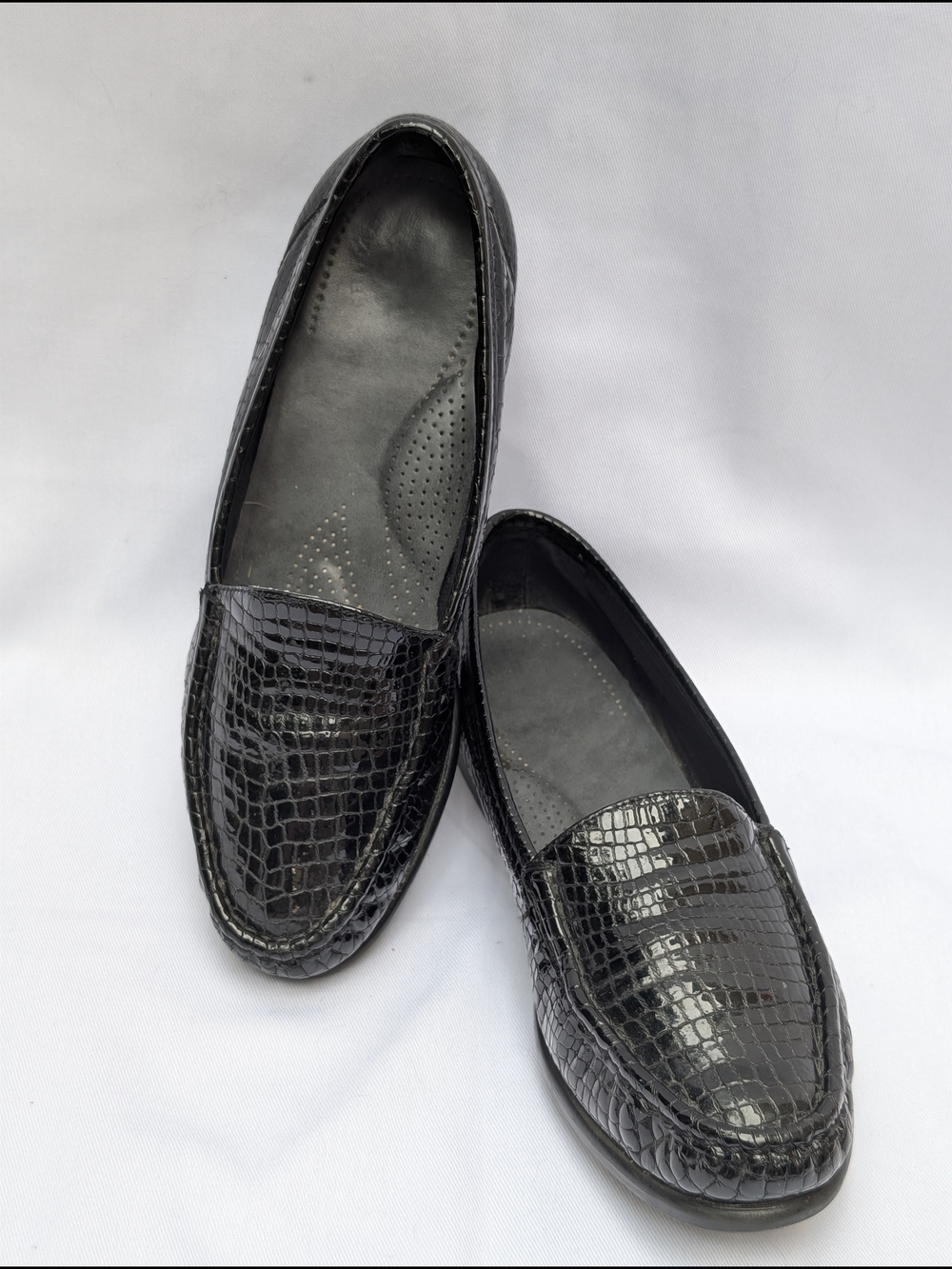 SAS Tripad Comfort Black Patent Croc Loafers Womens 9 Slip On Comfort Shoes